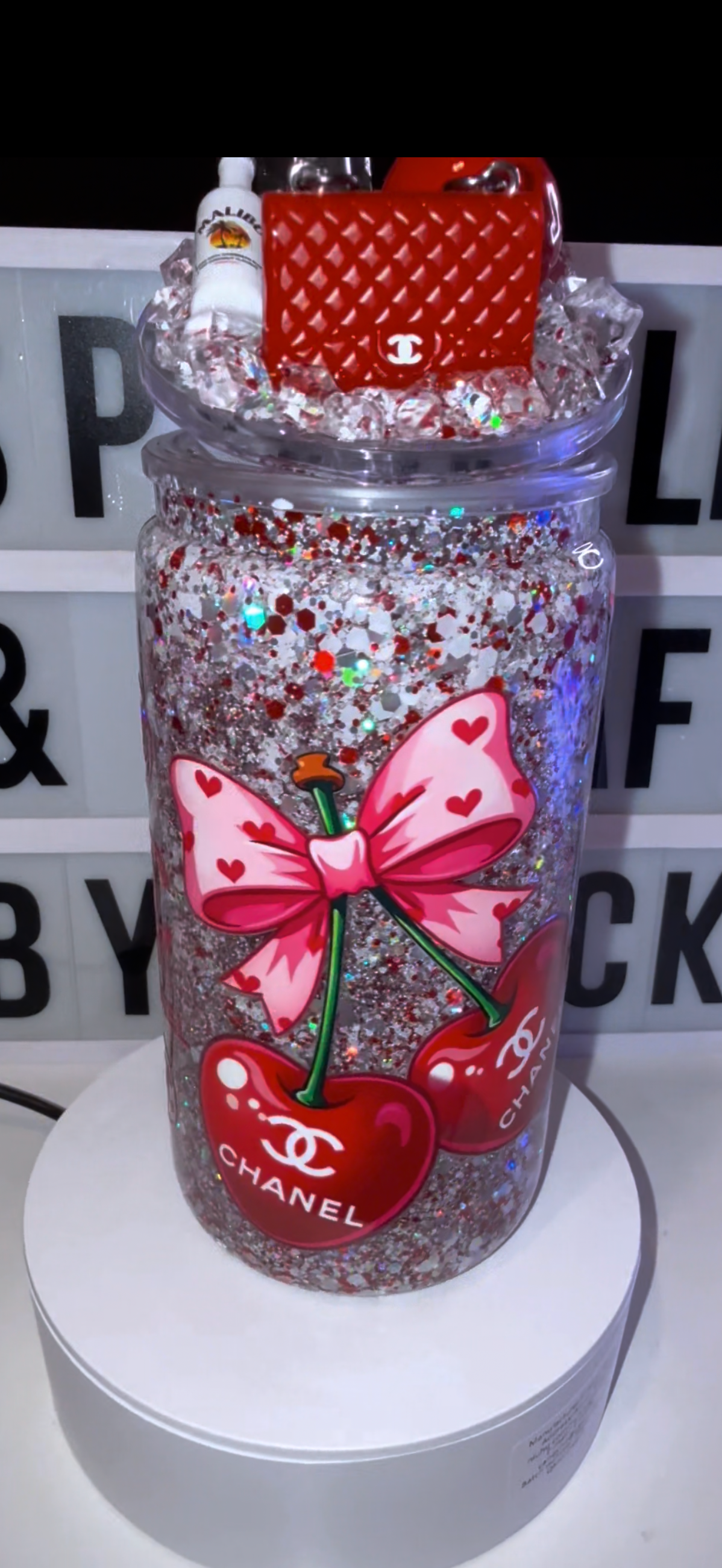 Designer Inspired Snowglobe Tumbler