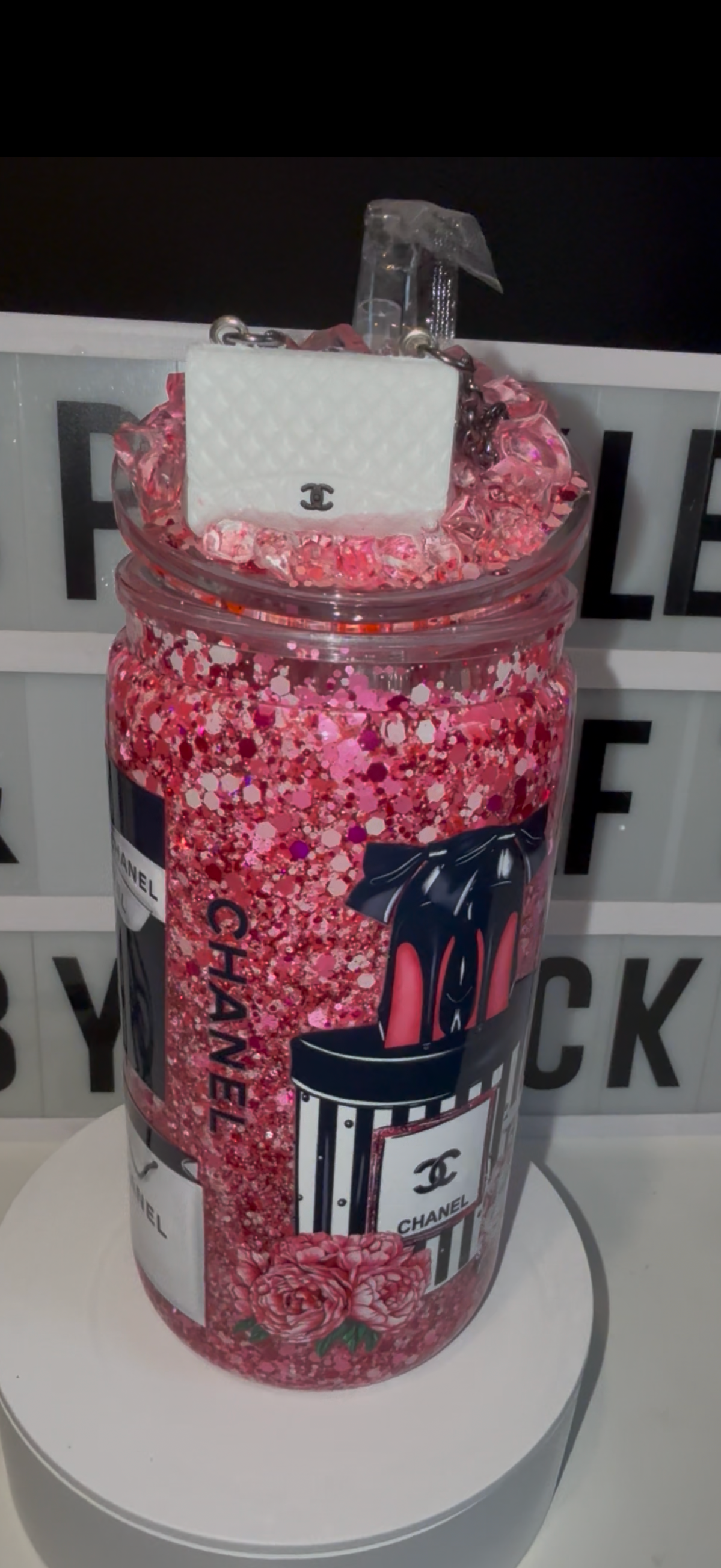 Designer Inspired Snowglobe Tumbler