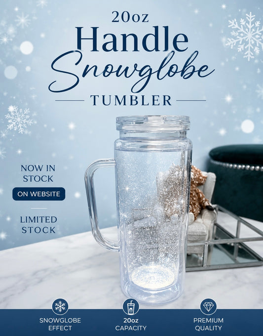 20oz Handle Snowglobe Tumbler