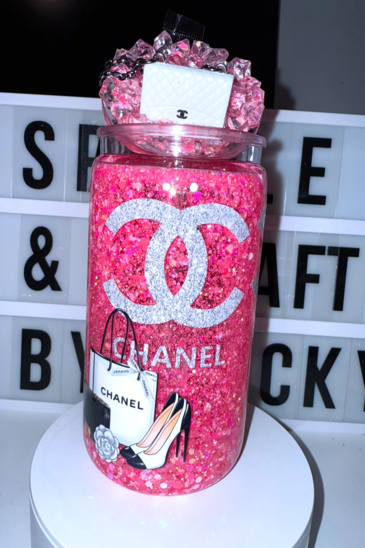 Designer Inspired Snowglobe Tumbler